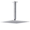 Ver imagem 1 de Ducha Chuveiro 20x20 Inox Prata Slim Suporte Teto Quadrado Luxo Piscina Banheira Area Externa