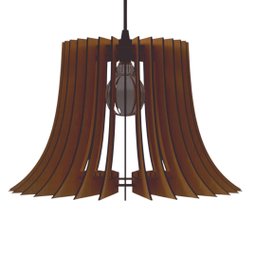Luminária Teto tipo Pendente PANAMÁ MDF - Completa - Cor: Marrom - 1 Luminária Teto tipo Pendente PANAMÁ MDF - Completa - Cor: Marrom - 1