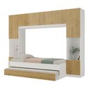 Ver imagem 2 de Bicama Solteiro com Guarda-roupa para Colchão 188x88cm 8 Portas Multimóveis Mp4789 Branco/