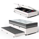 Ver imagem 1 de Cama Box Baú com Colchão Espuma D33 Pillow In Anjos Ortosleep + Auxiliar Unique Solteiro 88cm