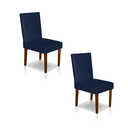 Ver imagem 1 de Kit 2 Cadeiras Sala de Jantar Estofadas Sophia Veludo Azul Marinho (liz Maria)