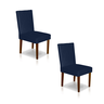 Kit 2 Cadeiras Sala de Jantar Estofadas Sophia Veludo Azul Marinho (liz Maria) - 1