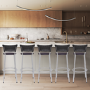 Ver imagem 1 de Kit 5 Banquetas Alta Banco para Balcão Junco Preto Àrea Gourmet Ilha Bancada bares Churrasqueira