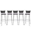 Ver imagem 2 de Kit 5 Banquetas Alta Banco para Balcão Junco Preto Àrea Gourmet Ilha Bancada bares Churrasqueira