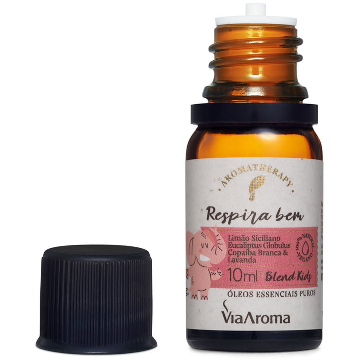 Blend de Óleos Essenciais Puro Respira Bem Aromatizador 10ml Via Aroma Kids - 3