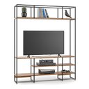 Ver imagem 3 de Estante Industrial Lisse Tv em Aço e Madeira com 150cm