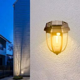 Luminaria Solar Arandela Vintage Retro Colonial Led Filamento Sensor de Presença Movimento 3 Modos C - 2