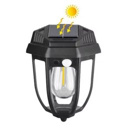 Luminaria Solar Arandela Vintage Retro Colonial Led Filamento Sensor de Presença Movimento 3 Modos C - 4