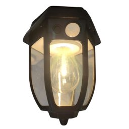 Luminaria Solar Arandela Vintage Retro Colonial Led Filamento Sensor de Presença Movimento 3 Modos C - 5