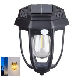 Luminaria Solar Arandela Vintage Retro Colonial Led Filamento Sensor de Presença Movimento 3 Modos C - 1