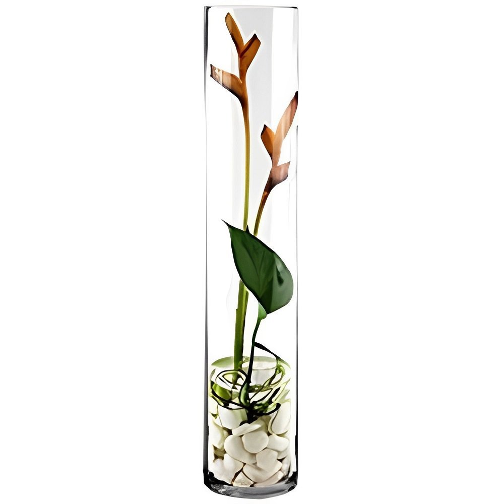 Vaso Cilíndrico de Vidro 14x60cm para Arranjos Florais em Eventos e Decoração - 2