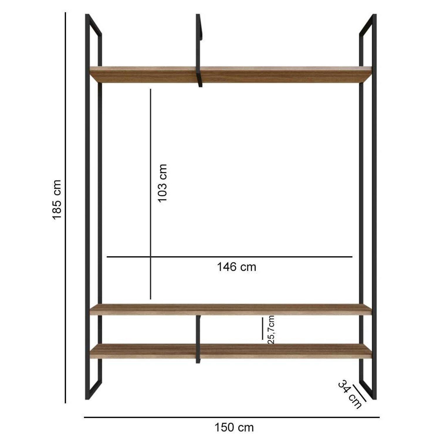 Estante para Tv Industrial Urban com 150cm - 3