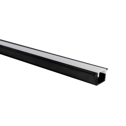 Perfil de Embutir para Fita Led Blumenau Line 25mm com 2 metros Preto