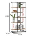 Ver imagem 3 de Estante de Aço e Madeira Lisse 2 para Sala de Estar
