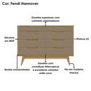 Ver imagem 4 de Comoda 8 Gavetas Pes Madeira 135 cm Vicenza Fendi Hannover Dcasa