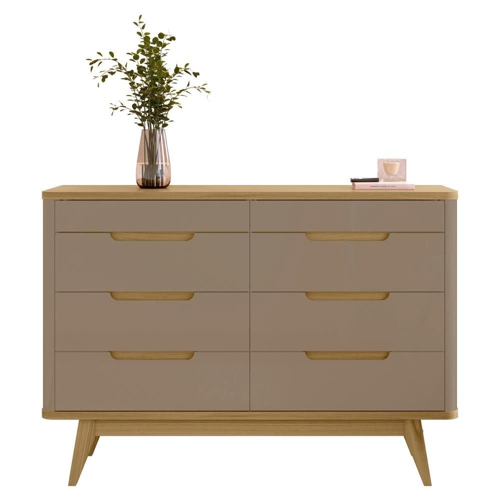 Comoda 8 Gavetas Pes Madeira 135 cm Vicenza Fendi Hannover Dcasa