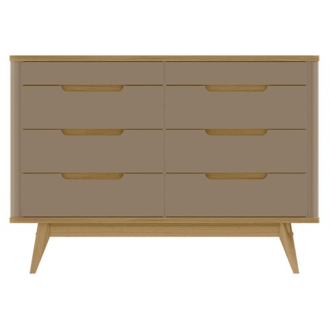 Comoda 8 Gavetas Pes Madeira 135 cm Vicenza Fendi Hannover Dcasa