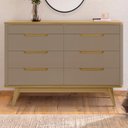 Ver imagem 2 de Comoda 8 Gavetas Pes Madeira 135 cm Vicenza Fendi Hannover Dcasa