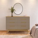Ver mais imagens de Comoda 8 Gavetas Pes Madeira 135 cm Vicenza Fendi Hannover Dcasa
