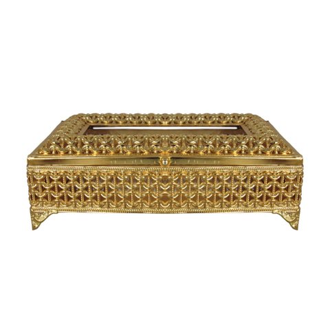 Porta Guardanapos Dourado - 7x23x11cm