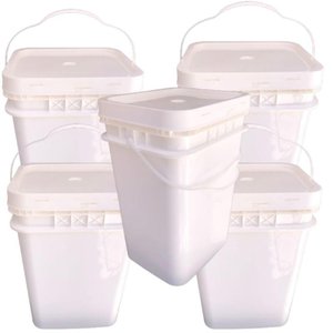 Balde 20l com Tampa Retang P Produtos Alimenticios 5 Pçs