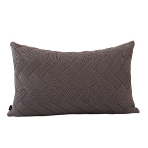 Almofada de Tricot Cinza Retangular:Completa