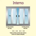 Ver imagem 5 de Janela de Alumínio 4 Folhas com Grade Branca - 1,00x1,80M