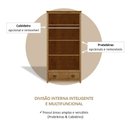 Ver imagem 6 de Guarda-Roupa Solteiro 2 Portas 1 Gaveta Topázio 100% Madeira Maciça Marrom/Freijó