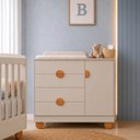 Ver imagem 1 de Cômoda Sapateira para Quarto de Bebê 100% MDF com Porta Apolo
