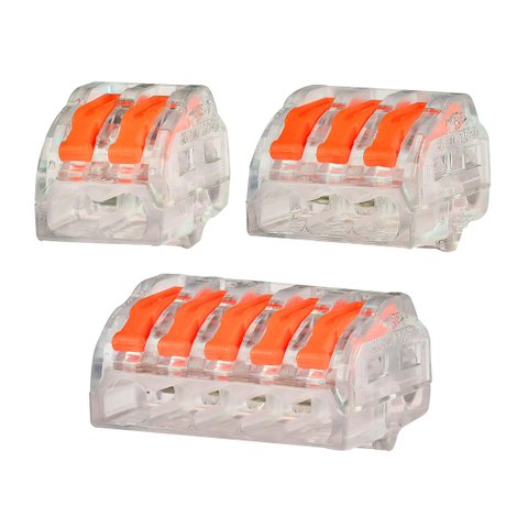60un Kit Conector Emenda Derivação Borne 2, 3, 5 Fios