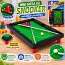 Ver imagem 3 de Mesa de Bilhar Infantil Mini Sinuca Portátil com 2 Tacos e 11 Bolas Completa 21 Peças com Pés 25cm P