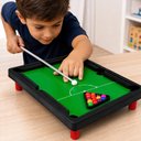 Ver imagem 2 de Mesa de Bilhar Infantil Mini Sinuca Portátil com 2 Tacos e 11 Bolas Completa 21 Peças com Pés 25cm P