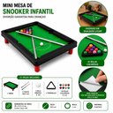 Ver imagem 6 de Mesa de Bilhar Infantil Mini Sinuca Portátil com 2 Tacos e 11 Bolas Completa 21 Peças com Pés 25cm P