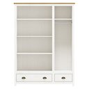 Ver imagem 7 de Guarda-Roupa 3 Portas 2 Gavetas Topázio 100% Madeira Maciça Branco/Freijó