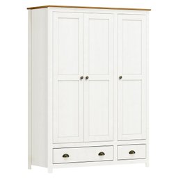 Guarda-Roupa 3 Portas 2 Gavetas de Madeira Maciça Topázio  - 3