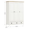 Guarda-Roupa 3 Portas 2 Gavetas Topázio Madeira Maciça - 5