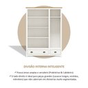 Ver imagem 6 de Guarda-Roupa 3 Portas 2 Gavetas Topázio 100% Madeira Maciça Branco/Freijó