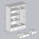 Ver mais imagens de Guarda-Roupa 3 Portas 2 Gavetas Topázio 100% Madeira Maciça