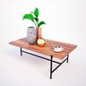 Mesa Clean de Centro Retangular de Aço e Madeira - 2