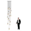 Ver imagem 4 de Lustre para Sala Pratic 16 Lâmpadas Preto Pé Direito Alto