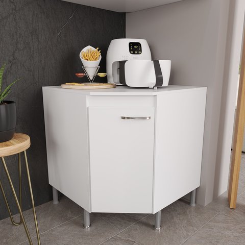 Balcão Modulado de Canto com Tampo Fidelitá Viena 75cm 1 Porta