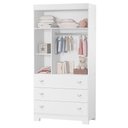 Ver imagem 4 de Berço Americano e Guarda Roupa Infantil Katatau Branco Acetinado ? Reller