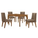 Ver imagem 2 de Mesa de Jantar Liz 120cm Mdf Canto Copo e com 4 Cadeiras Safira