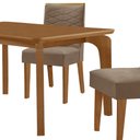 Ver imagem 7 de Mesa de Jantar Liz 120cm Mdf Canto Copo e com 4 Cadeiras Safira