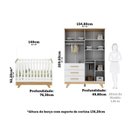 Ver imagem 5 de Quarto de Bebê Berço com Capitonê e Guarda-Roupa 100% MDF Retrô Kakau Yescasa Branco/Brilho/Amêndoa