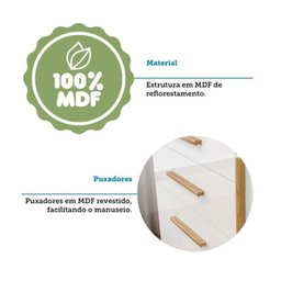 Quarto de Bebê Berço com Capitonê e Guarda-Roupa 100% MDF Retrô Kakau Yescasa Branco/Brilho/Amêndoa - 14 Quarto de Bebê Berço com Capitonê e Guarda-Roupa 100% MDF Retrô Kakau Yescasa Branco/Brilho/Amêndoa - 14
