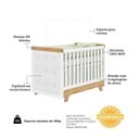 Ver imagem 6 de Quarto de Bebê Berço com Capitonê e Guarda-Roupa 100% MDF Retrô Kakau Yescasa Branco/Brilho/Amêndoa