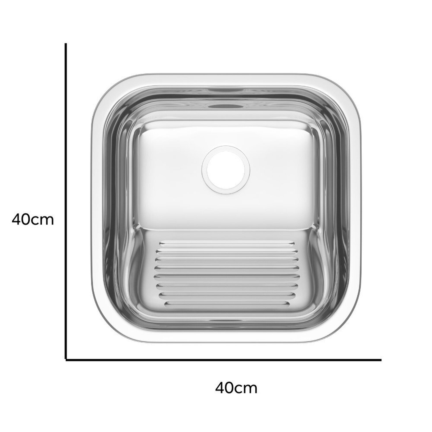 Tanque Inox 40 Cm X 40 Cm Acetinado - 5