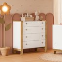 Ver imagem 1 de Cômoda Infantil com 4 Gavetas Flora 5135 Branco Acetinado Qmovi