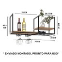 Ver imagem 4 de Prateleira Bar em Aço e Madeira Pub com 70 cm